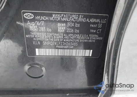 2018 Hyundai Elantra Se from USA, damaged, VIN 5NPD74LF2JH263485